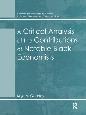 cover image of A Critical Analysis of the Contributions of Notable Black Economists